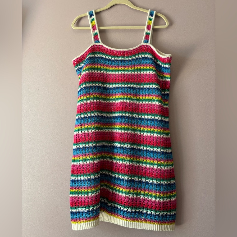 Colorful Crochet Mini Dress - Picture 2 of 5